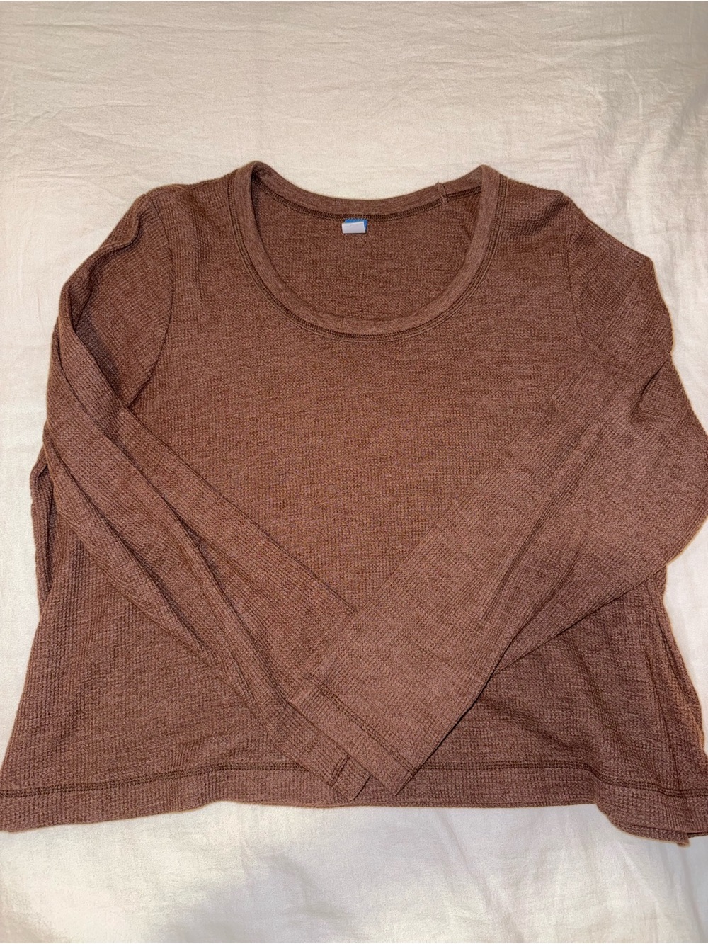 Old Navy Brown Waffle Knit Top